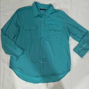 Apt. 9 Turquoise Button-Front Shirt with Chest Flaps
